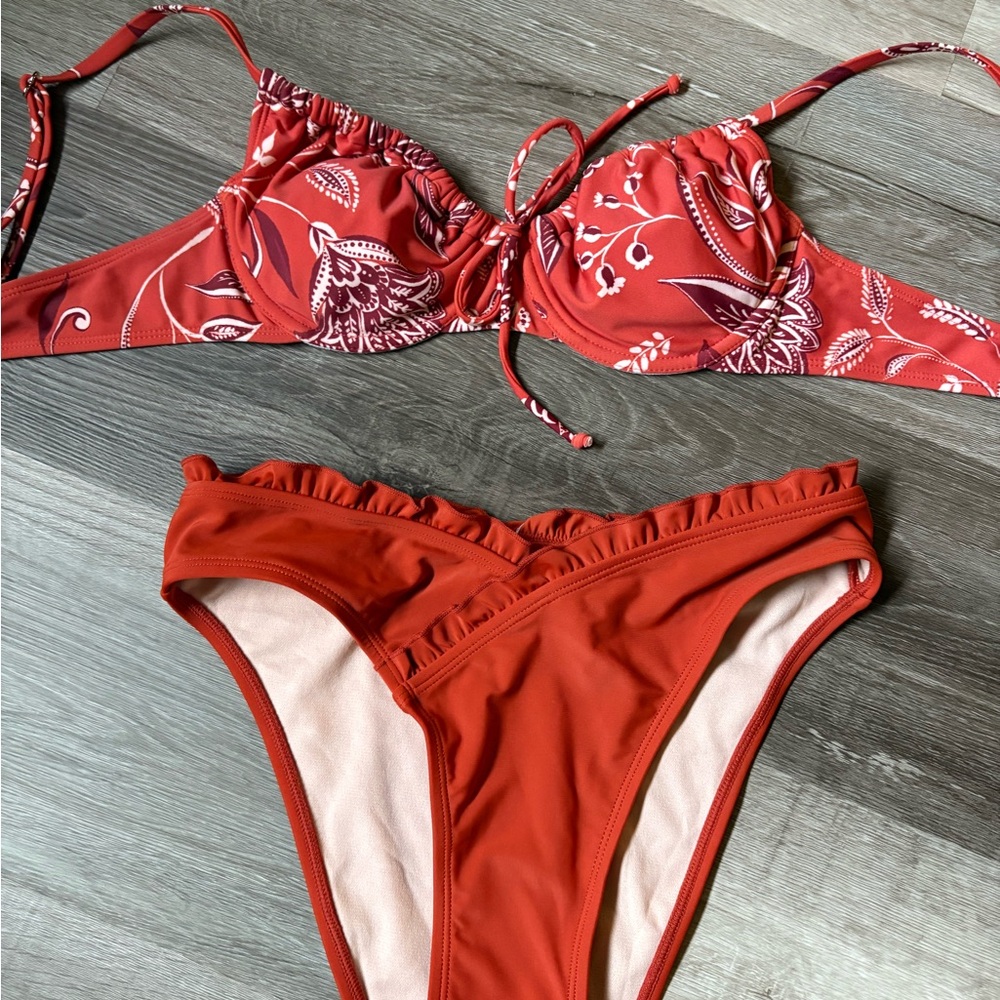 Boho underwire tie-front Bikini Set